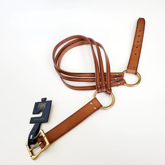 Frye Genuine Leather Cawgirl Vestern Bohemian Brown Belt Sz L 34DC836 NWT main image 10